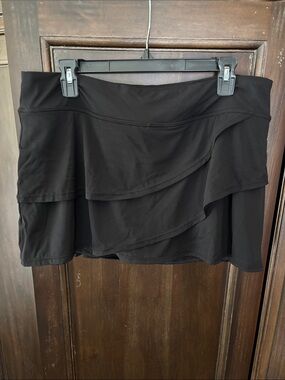Coco Reef Black Tiered Swim Skirt - Women XL